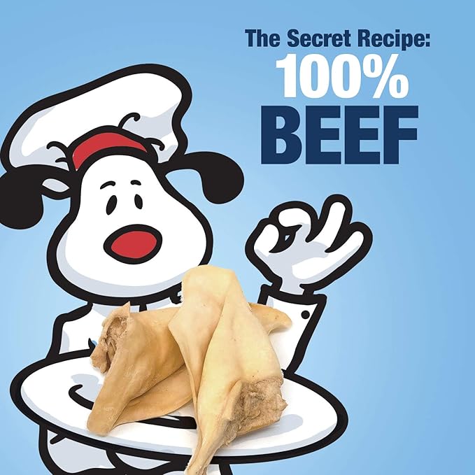 ValueBull Premium Cow Ears, 200 Count Bulk Pack - All Natural Dog Treats, 100% Angus Beef, Single Ingredient, Cleans Teeth & Gums