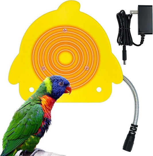Bird Cage Heater for Cockatiels Parrots Conure Finches Parakeets Heater Snuggle Up Bird Warmer 12V 18W, Size 5.3" x 4.7"