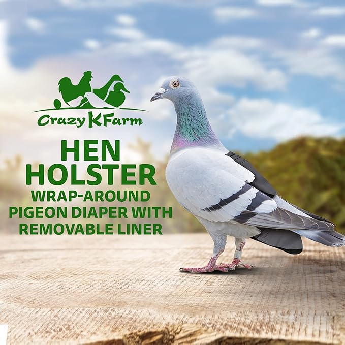 Hen Holster Wrap-Around Bird Diaper & Harness for Larger Pigeons, Small Breed - with Removable Liner, Adjustable Fit for Outdoor Adventures & Indoor Use, Easy to wear - Gray, XS