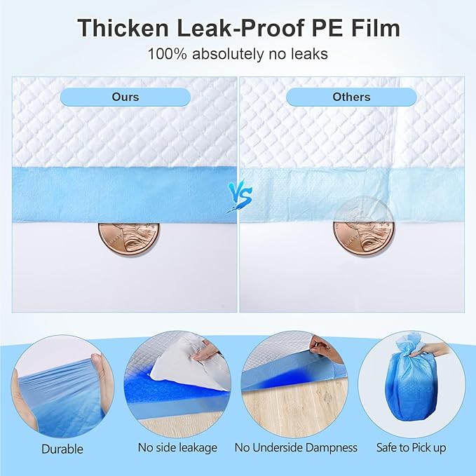 Upgraded XXXXL 31 X47 40 Counts Thicken Super Absorbent & Leak-Proof 6 Layers Puppy Pads , Disposable Potty Pads Dog Pee Pads Extra Large for Puppy, Surgery, Older, Cats, Rabbits