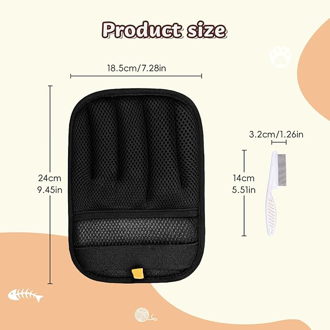 Pet Hair Removal Gloves, 2 PCS Double Sided Dogs and Cats Hair Remover Reusable Cat Dog Pet Grooming Gloves Suitable for Couch, Furniture, Deshedding, Grooming, Pet Cleaning Tool