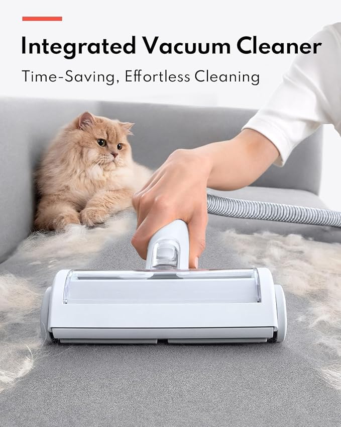 HomeRunPet Ultra Quiet Dog Grooming Vacuum, 12000Pa Suction, 6-in-1 Pet Clipper Kit for Dogs & Cats, Low Noise, Pet Friendly