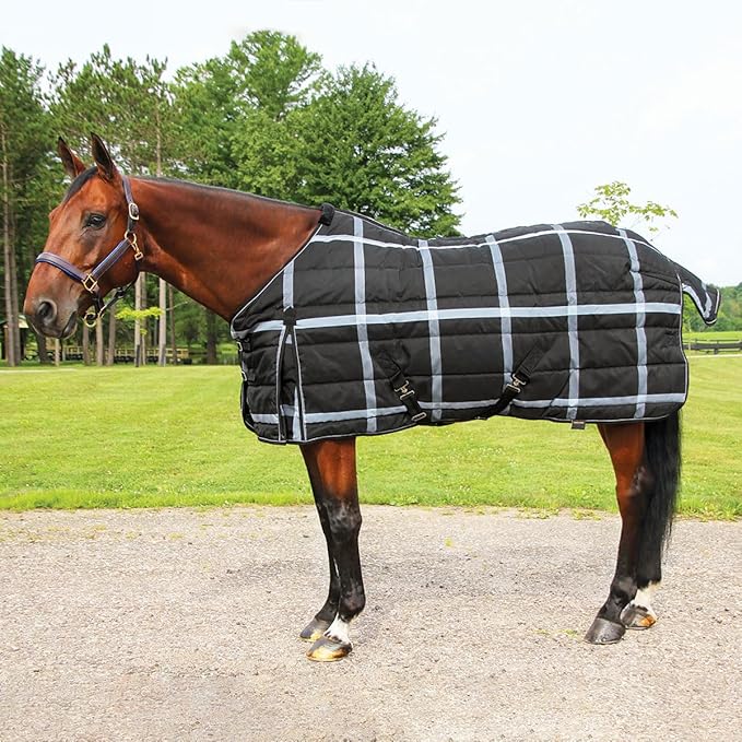 Country Pride Highland 1200D Lightweight Stable Blanket (62, BlackPlaid)