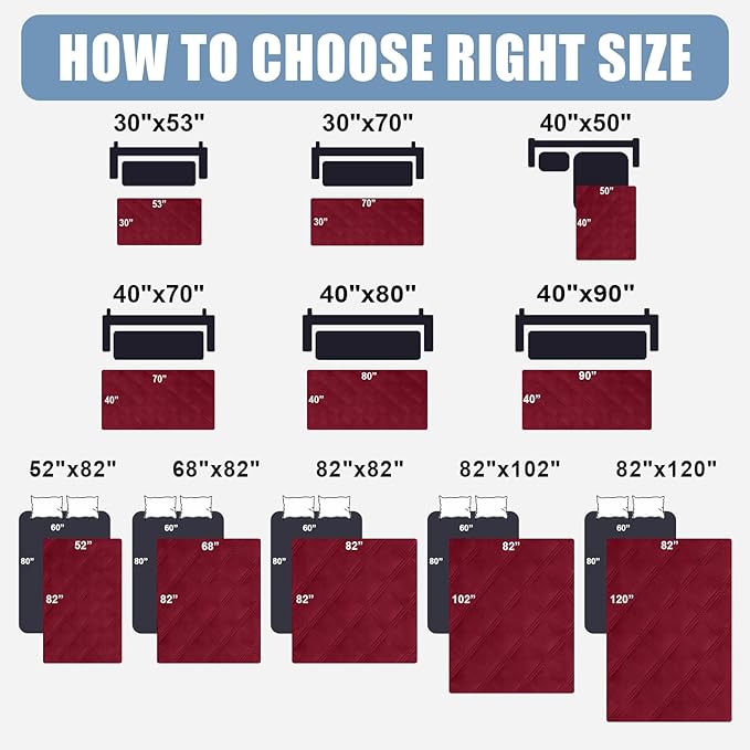 Smiry Waterproof Dog Bed Cover Blanket 30x53, Soft Reversible Pet Blanket, Washable Leakproof Cats Dogs Couch Cover for Sofa, Couch, Furniture, Lattice, Wine Red/Wine Red