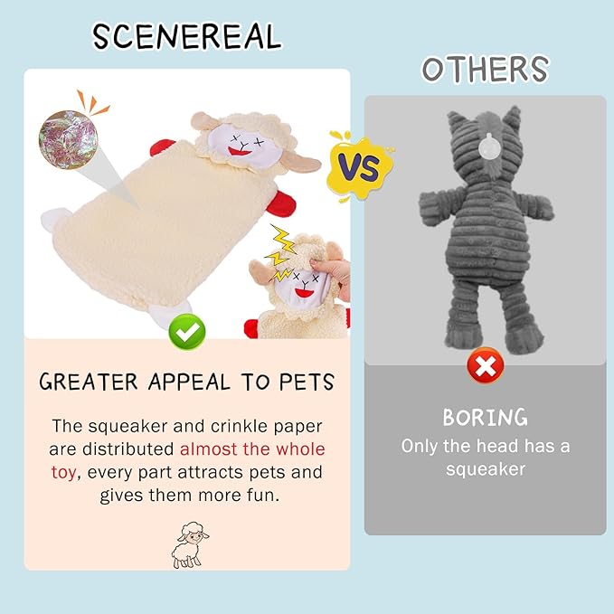 SCENEREAL Fall Thanksgiving Stuffless Dog Squeaky Toys for Medium Large Dogs, 3 Pack Holiday Halloween Pet Crinkle Toy with Squeaker for Puppy Chew, Interactive Dog Plush Toys Gift for Boy Girl