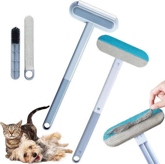 Multifunctional Pet Hair Remover, 4 in 1 Pet Hair Removal Tool, Reusable, Washable, Cat and Dog Hairs Removal for Couch with 17inch Extendable, for Furniture, Couch, Carpet, Clothes and Laundry