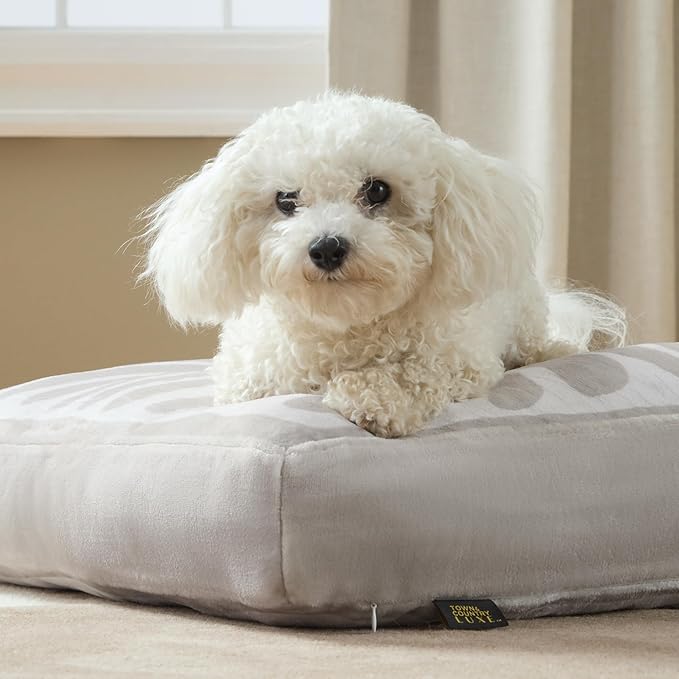 TOWN & COUNTRY LUXE CuddleTown Matisse Everwash® Pillow Pet Bed, Water Repellent Floor Pillow, Machine Washable Cover, Soft & Calming, Taupe, Medium 36"x28"x4"