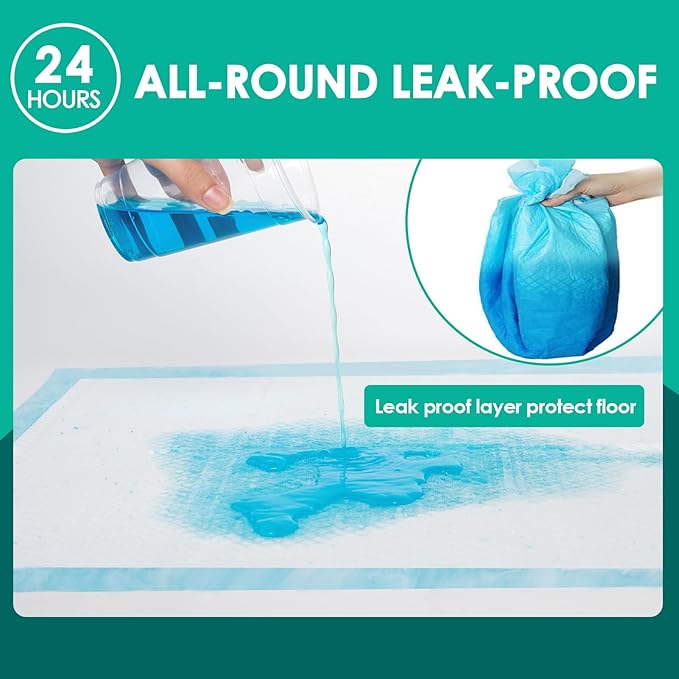 JollyMate Dog Pee Pads Extra Large 28"x34", 50 Pack X-Large Super Absorbent Pet Training Pads with Adhesive Tabs, 6 Layers Thick Leak-Proof Potty Pads for Dogs and Puppies