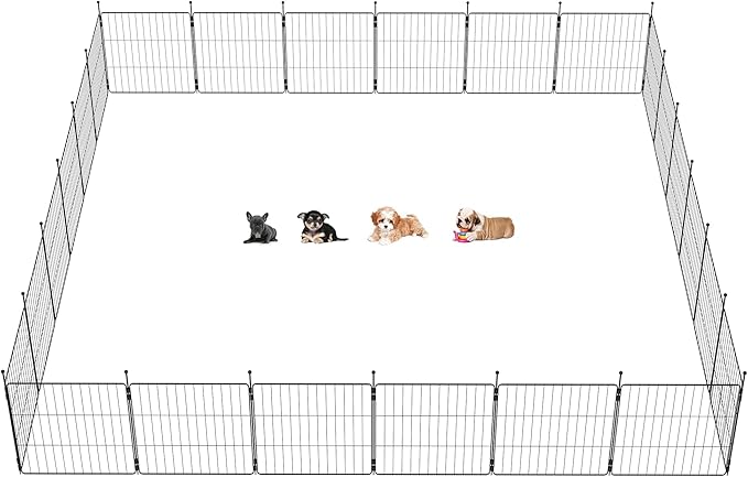 FXW MiniPaws Dog Playpen for Yard & RV Camping, Expandable 24-inch 24 Panels for Puppies and Small Dogs, Portable for Indoor and Outdoor Use