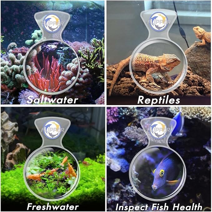 Flipper DeepSee 4" Viewer - Filter Clear Lens and Aquarium Magnetic Magnifier - Fish Tank Magnifying Glass for Coral Reef Aquarium - Magnetic Magnifying Glass Ideal for Photography - Clear