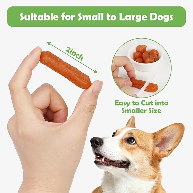 MON2SUN Soft & Chewy Chicken Sausage Dog Treats, 2 Inch, Grain-Free & Gluten-Free Recipe for Training Small to Large Dogs, 10.6 oz