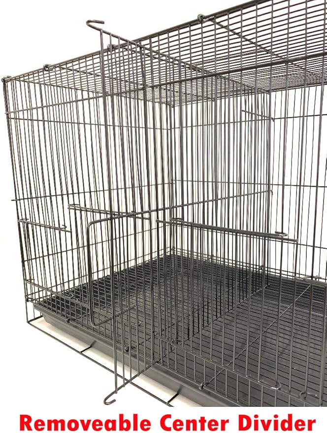 Lot of Breeding Flight Bird Cage for Aviaries Canaries Budgies Finches Lovebird Parakeet (30"x18"x18" Black with Divider)