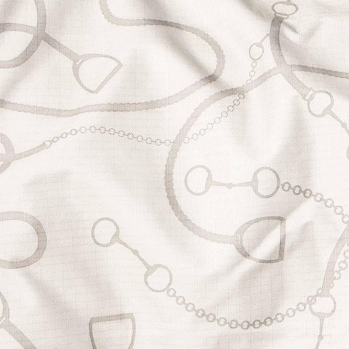 Jeffers Poplar Head 1200 Denier Turnout Sheet for Horses, 0g Polyfill, 72"- Waterproof Lightweight Horse Blanket, Adjustable Chest Belly Straps, Tail Flap, Stable Blanket - Latte Snaffles & Irons