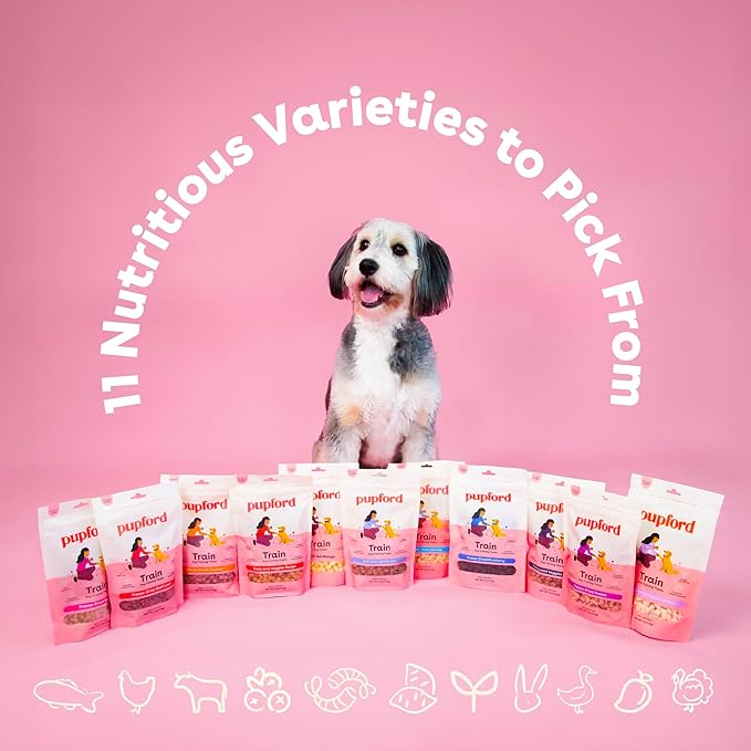 Pupford Freeze Dried Training Treats for Dogs & Puppies, 1400+ Two Ingredient Bites (Salmon, 4 oz, 3 Pack)
