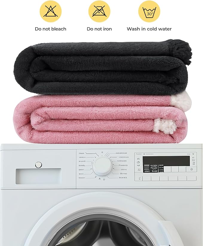 Luciphia Waterproof Bed Blanket Washable,Soft Sherpa Fleece Puppy Reversible Throw Blankets for Small Dog Cat, Furniture Cover Protector Couch Bed from Liquid Pee and Pet Fur, Black, 40" x 28"