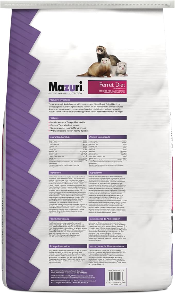 Mazuri | Ferret Food | 25 Pound (25 LB) Bag