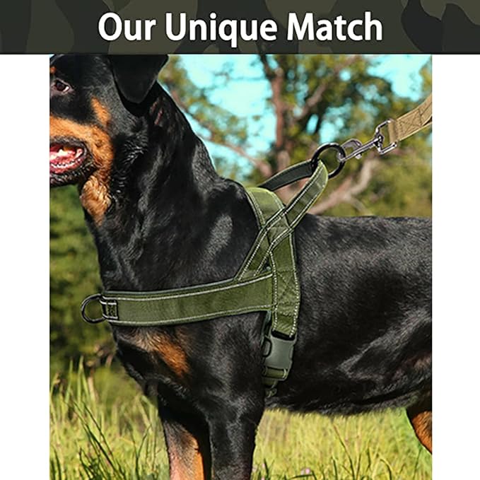 Green No Pull Dog Harness for Small Medium Large Sized Dog, Reflective Escape Proof Adjustable Dog Harnesses with 2 Patch, XL
