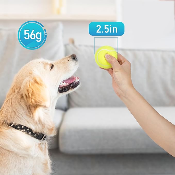 PrimePets Dog Squeaky Toys Bulk 12 Pack, 2.5 Inch Tennis Balls, Small Rubber Toy for Dogs, 4 Assorted Colors - Durable Puppy Toys for Indoor Outdoor Play, Small & Medium Dog Supplies