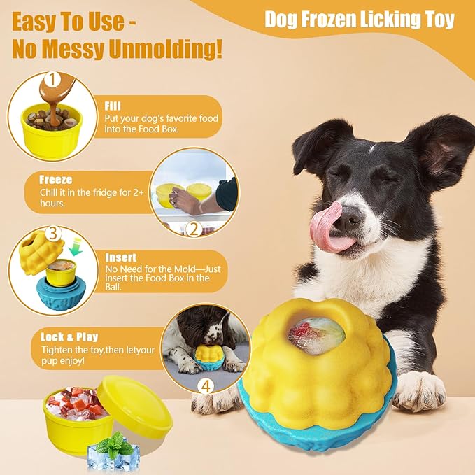 Interactive Dog Toys,Dog Puzzle Toy Treat Dispensing Pet Toys Pupsicles for Dogs Large,Frozen Treat Dogs Holder(2 Pack)