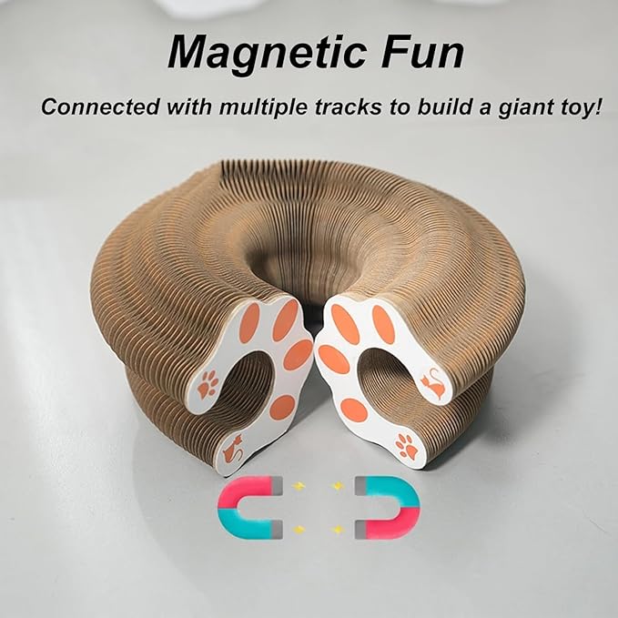 Kitty Kurl Cat Toy,Magic Organ Cat Toy,Magic Organ Cats Scratcher Board,Foldable Recyclable Accordion Toys with Ball for Indoor Cats Playing(2pc)
