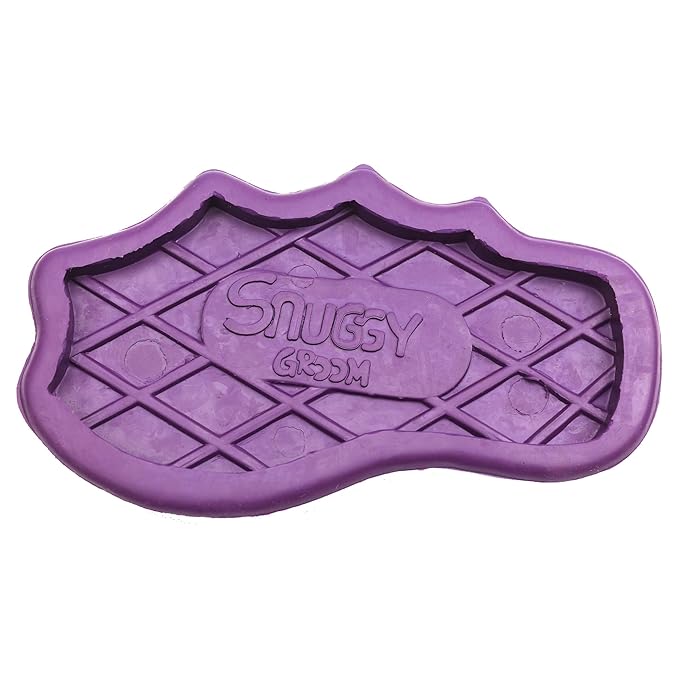 Grewal Equestrian Snuggy Groomer Soft Teeth Rubber Groomer Curry (Purple)