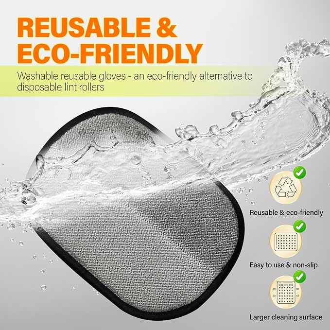 Pet Hair Remover Glove, Electrostatic Pet Hair Removal Gloves, Reusable Cat & Dog Hair Remover for Couch,Carpet,Clothing,Furniture,Animal Fur Removal Tool, Cat Grooming Gloves