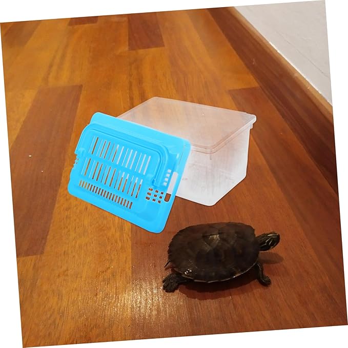 Plastic Turtle Fish Tank Transparent Plastic Tank Reptile Carrier Reptile Feeding Tank Glass Containers Amphibia Container Terrarium Hamster Cages Reptiles Commodity Mini
