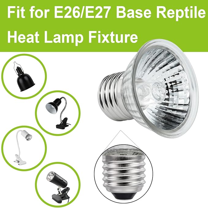 UVB UVA Reptile Light Bulb 75W Bulb for Reptiles and Amphibians Use for Turtle, Bearded Dragon, Lizard Cages Heat Lamp Replacement Bulb, 4 Packs
