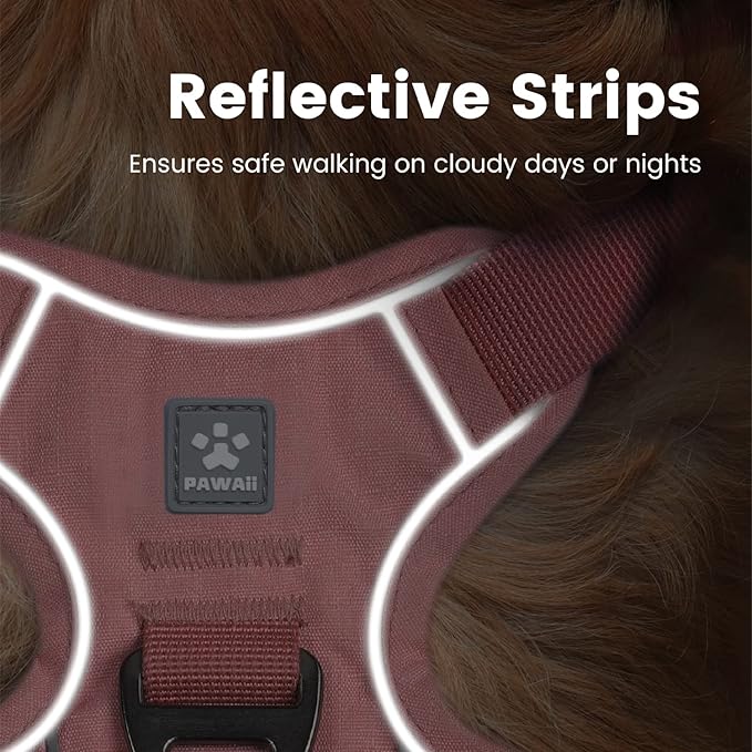 Pawaii Mimi Pink Small Dog Harness, No Choke, Adjustable Soft Padded Pet Vest with Easy Control Handle & Digital ID Tag