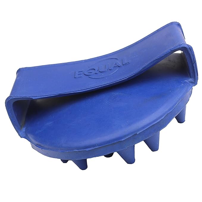 Grewal Equestrian Round Curry Comb with Handle (Royal Blue)
