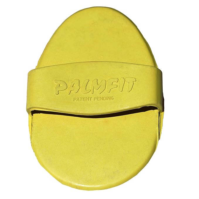 Grewal Equestrian Palm Fit Curry Comb (Yellow)
