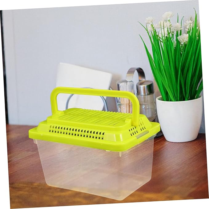 Plastic Turtle Fish Tank Transparent Plastic Tank Reptile Carrier Reptile Feeding Tank Glass Containers Amphibia Container Terrarium Hamster Cages Reptiles Commodity Mini