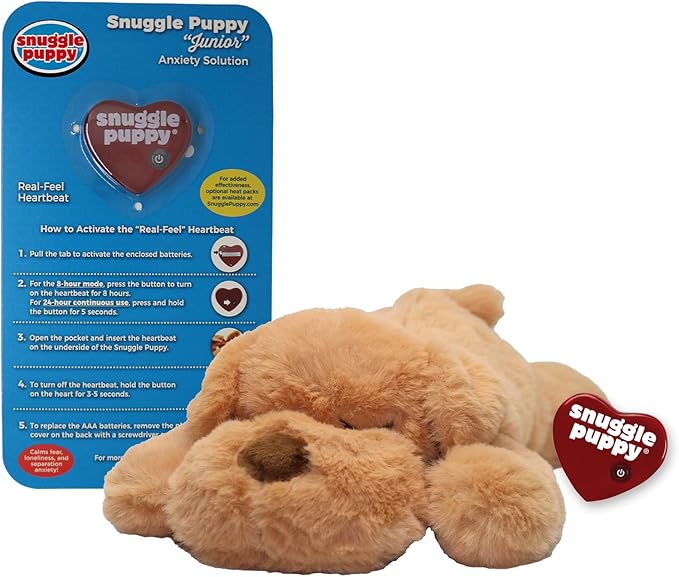 SmartPetLove Snuggle Puppy Original Dog Toy for Small Breeds - Heartbeat Puppy for Dogs - Pet Anxiety Relief and Calming Aid - Comfort Dog Toys for Behavioral Training. Heat Pack not Included