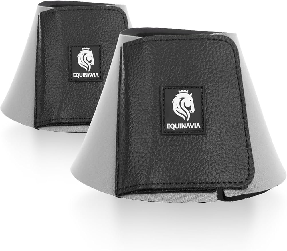 Equinavia Toki Bell Boots for Horses | Neoprene Overreach Boots - Steel Grey - S