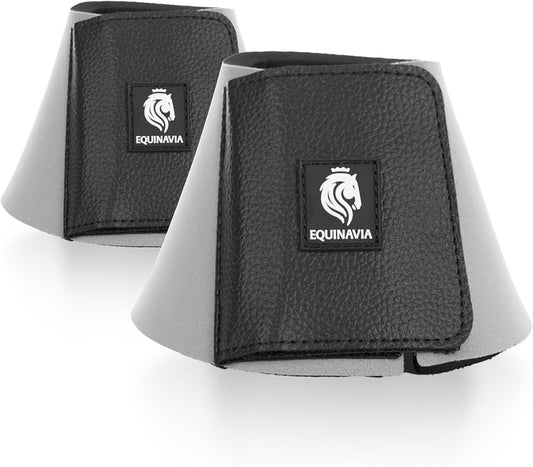 Equinavia Toki Bell Boots for Horses | Neoprene Overreach Boots - Steel Grey - M