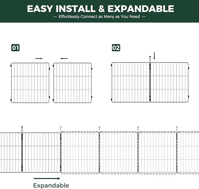 FXW MiniPaws Dog Playpen for Yard & RV Camping, Expandable 24-inch 24 Panels for Puppies and Small Dogs, Portable for Indoor and Outdoor Use