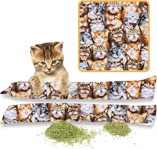 Kitty Kick Stix 15" Catnip Kicker Toy – Set of 2 | Handmade in USA | Interactive Cat & Kitten Toy | Durable Kicker Packed with 100% Potent Catnip for All Breeds (Cat Selfies)