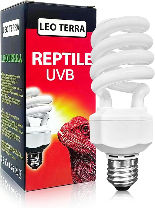 Leoterra UVB Light for Bearded Dragon 26w 10.0 UVA UVB Reptile Light Bulb Desert UVB Light for Reptiles, Bearded Dragon,Lizard, Chameleon Use,Long Lasting uvb Output UVB Lamp(26W 10.0)