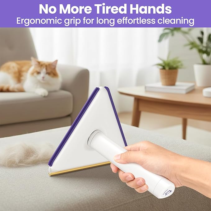 DELOMO Upgraded 3-in-1 Pet Hair Removal Tool: Versatile Dog & Cat Hair Remover – Carpet Rake for Multi-Surface – Reusable Pet Hair Remover for Carpet, Couch, Furniture, Clothes, Car Mats, Pet Bed