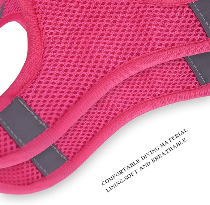 Step in Dog Harness and Leash Set, Flower Adjustable Easy Walk Puppy Harnesses, Soft Mesh Pet Vest Harness Small Size Dog Adjustable No Pull Dog Harness for Small Medium Dogs(Rose red, XXS)