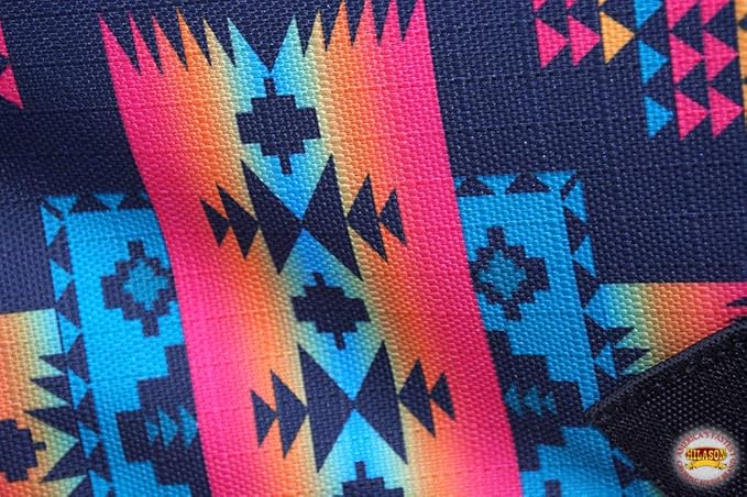 HILASON Black Aztec 72 in 1200D Winter Waterproof Poly Horse Turnout Blanket Belly Wrap