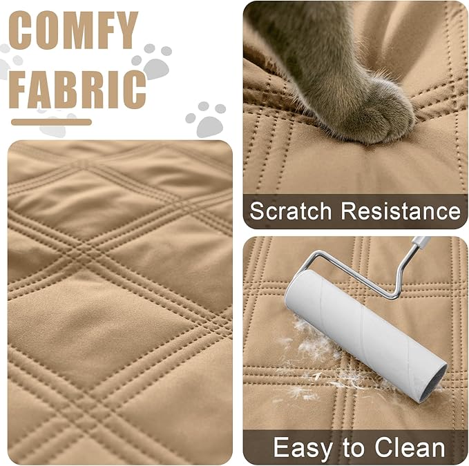 Smiry Waterproof Dog Bed Cover Blanket 40x50, Soft Reversible Pet Blanket, Washable Leakproof Cats Dogs Couch Cover for Sofa, Couch, Furniture, Lattice, Camel/Camel