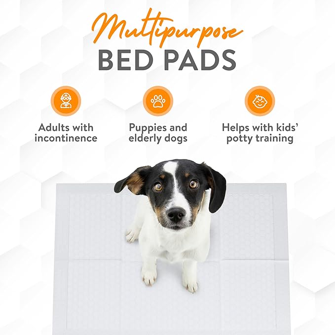 Inspire White Disposable Dog Pee Pads, 60ct Disposable Puppy Training Pads | Puppy Pads for Dogs (30" x 24")