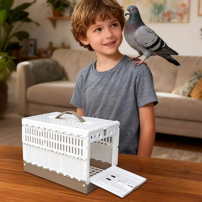 Small Bird Cage, Foldable Portable Carrier for Birds, Lightweight Training and Domestication Crate for Indoor Outdoor Yard Transport Travel Competition Use, Pet Aviary Accessory