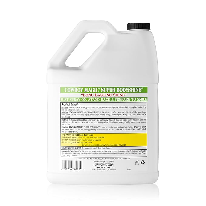 COWBOY MAGIC Super Bodyshine FAST DRY REPEL DUST DETANGLE HAIR Refill Gallon