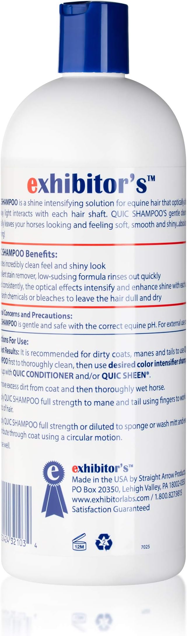 exhibitor's Quic Shampoo 32 oz for All Coat Colors Shine Intensifier, Clear