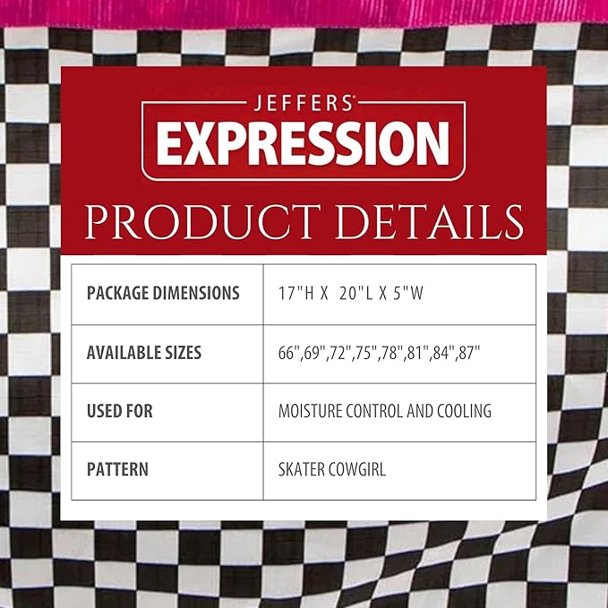 Jeffers Expression Fleece Cooler for Horses, Standard Neck, Skater Cowgirl 72"- Equine Towel Blanket, Moisture Absorbent, Light Weight, Best for Drying, Exercise, Bathing, Adjustable Belly Bands