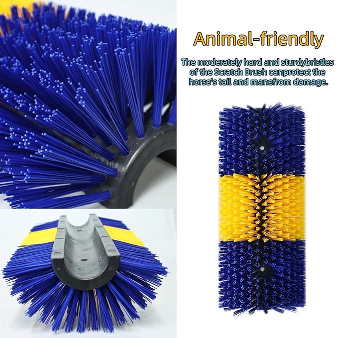 2PCS Livestock Scratching Brush, Scratcher Post with Cleaning Brush, Grooming and Massage Brushes for Goat Horse Cow, Animals Back Scratching Itch Brushes (Blue 2, 2 pack)