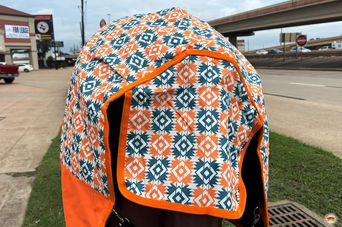 HILASON Orange 70 in 1200D Winter Waterproof Poly Horse Turnout Blanket Belly Wrap