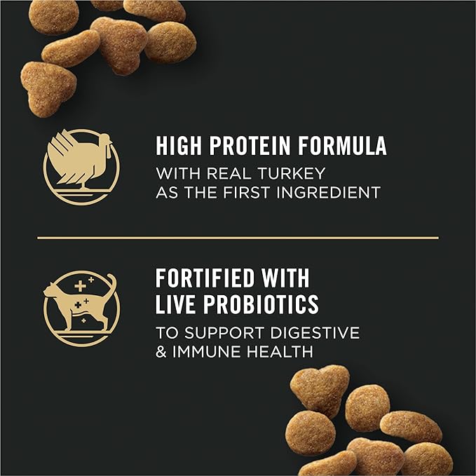 Purina Pro Plan Hairball Management, Indoor Cat Food, Turkey and Rice Formula - 3.5 lb. Bag